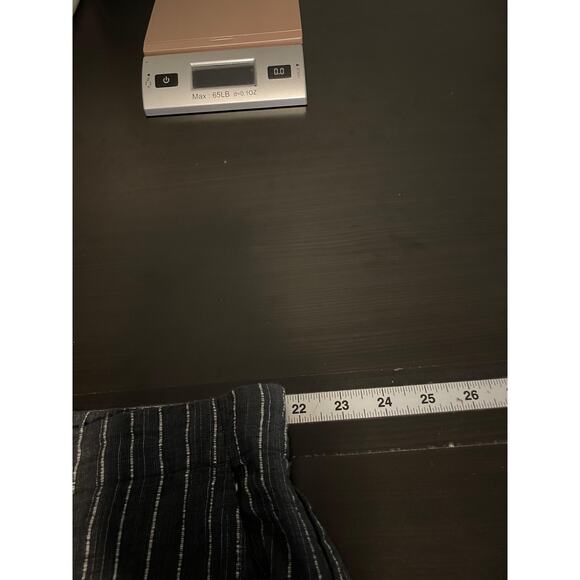 Eileen Fisher Pants Womens 2X Gray White Stripe Linen Blend Wide Leg Pull On - Picture 5 of 8